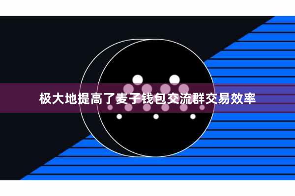 极大地提高了麦子钱包交流群交易效率